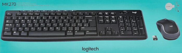 Logitech MK270 Wireless Keyboard and Mouse Combo for Windows, 2.4 GHz Wireless, Compact Wireless Mouse, 8 Multimedia & Shortcut Keys, 2-Year Battery Life, PC/Laptop, QWERTY UK Layout - Black - Image 3
