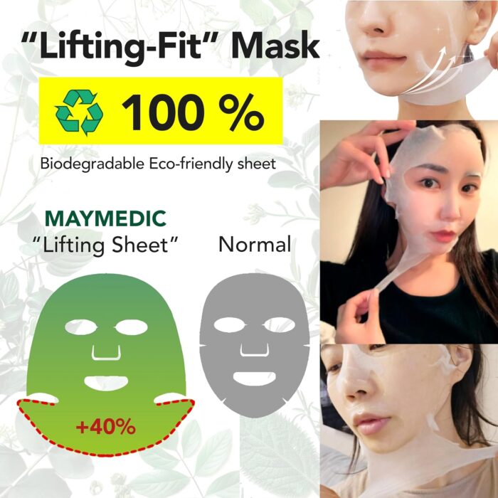 MAYMEDIC Korean Face Sheet Mask with Collagen - Natural Beauty Skincare For All Skin Types - Firming Mask for Women & Men - Image 5