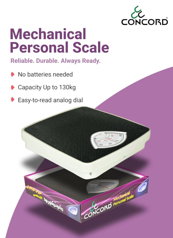 Concord Bathroom Human Weighing Scale BR-9201 Analogue Manual Mechanical Personal Device, 130kg Capacity, Blue - Image 2