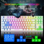 FELICON Gaming Keyboard and Mouse Combo,88 Keys Compact Rainbow Backlit Mechanical Feel Keyboard,RGB Backlit 6400 DPI Lightweight Gaming Mouse with Honeycomb Shell for Windows PC Gamers (White) - Image 4