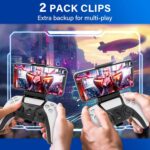 Gepicest PS5 Controller Phone Mount Holder for iPhone Android, 2 Pack PS5 Remote Play Backbone Clip Compatible with Playstation 5 Dualsense Gaming Controller with Adjustatble Switch Black - Image 2