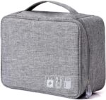 Cable Organizer Bag,Waterproof Travel Electronic Storage with Adjustable Divider Shockproof Portable,for SD Card Case,USB Flash Drive,Charging Cords,USB Charger,Mini Tablet