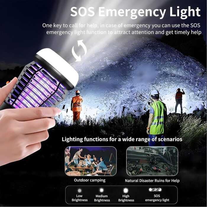 Zurligi Bug Zapper for Outdoor & Indoor, Mosquito Zapper with LED Light, Insect Zapper Electric Fly Traps, Insect Control Efficiency of 99.99%, Perfect for Backyard Patio Home (Black) - Image 8