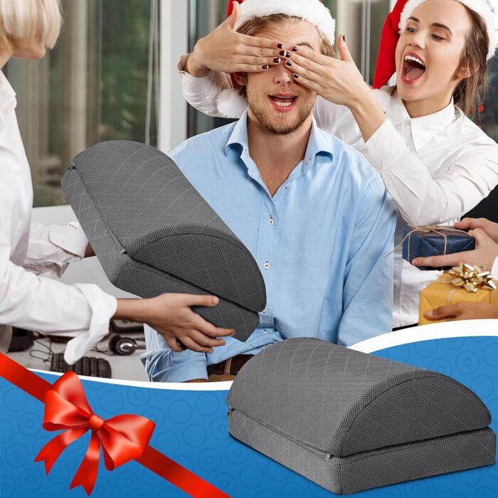 CushZone Foot Rest for Under Desk at Work Adjustable Foam for Office, Work, Gaming, Computer, Gift, Home Office Accessories Back & Hip Pain Relief (Grey) - Image 7