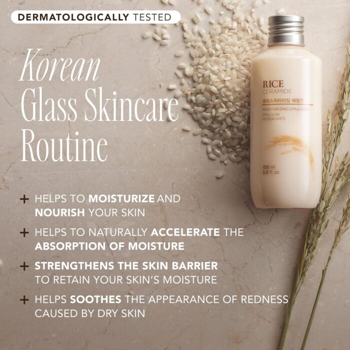 The Face Shop Rice Ceramide Skincare Set | Rich Moisturizer for Long-lasting Smooth Absorbtion without Stickiness | Whitening, Antioxidant & Anti-Aging | K-Beauty, Korean Skincare Set - Image 2