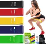 TechStone Resistance Bands Set for Men and Women, Pack of 5 Different Resistance Levels Elastic Band for Home Gym Long Exercise Workout – Great Fitness Equipment for Training, Yoga – Free Carrying Bag