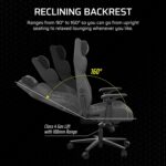 Corsair TC500 Luxe Gaming Chair – Premium Breathable Fabric – Wide Seat – Five-Way Adjustable Armrests – Adjustable Built-in Lumbar Support – 90-160 Degree Recline – Shadow - Image 7