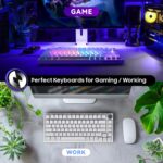 Baytion Mechanical Gaming Keyboard, 82 Keys 75% Compact Gaming Keyboard with Rainbow LED Backlit Wired Anti-Ghosting Mechanical Keyboard with Knob for Windows and Mac, White(Red Switches) - Image 7