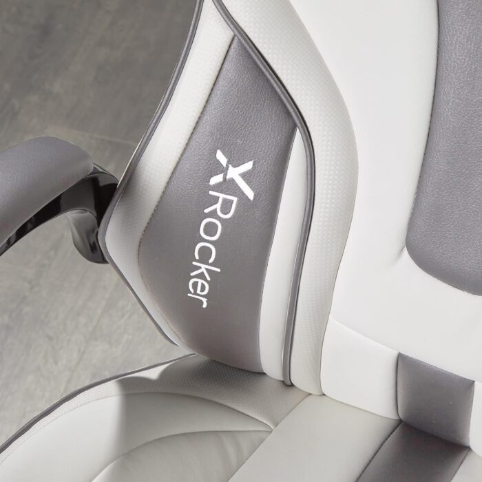 X-Rocker Maverick Gaming Chair, Ergonomic Home Mid-Back PC Office Desk Chair, PU Leather, Height Adjustable Swivel Base with Lumbar Support Curve, Black and Red - Image 6