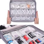Cable Organizer Bag,Waterproof Travel Electronic Storage with Adjustable Divider Shockproof Portable,for SD Card Case,USB Flash Drive,Charging Cords,USB Charger,Mini Tablet - Image 9