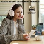 Active Noise Cancelling Headphones, Wireless Headphones, Bluetooth Headphones v5.3, CVC 8.0 Mic, 55H PlayTime, Over 28dB Noise Cancel, Hi-Fi Audio Sound Earphone, USB-C Charging, Protein Skin Ear Cups - Image 3