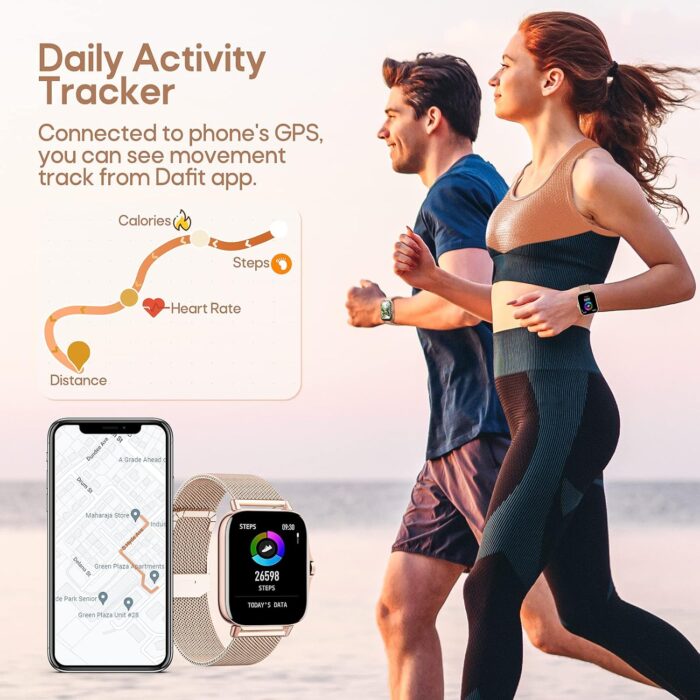 ZKCREATION Smart Watch for Men Women Call Answer/Dial Watch Digital Fitness Smartwatch for Android iOS Touch Screen Blood Pressure Watch Activity Tracker with Heart Rate Sleep Monitor (Rose Gold) - Image 6