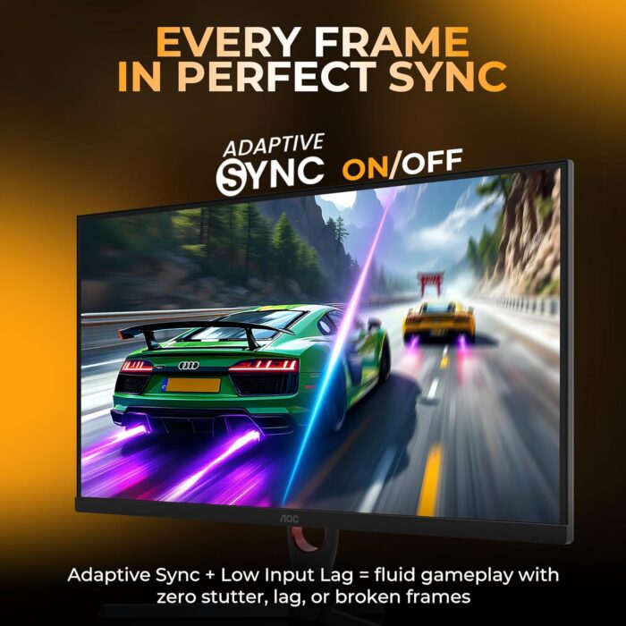 AOC 24G11E 24" Fast IPS Gaming Monitor, FHD 1920×1080 Display, 180Hz, 0.5ms(MPRT), HDR10, HDMI 2.0 x 1, DisplayPort 1.4 x 1, Adaptive Sync, 16.7 Million Display Colors. - Image 6