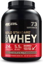 Optimum Nutrition (ON) Gold Standard 100% Whey Protein Powder Primary Source Isolate, 24 Grams of Protein for Muscle Support and Recovery - Chocolate Malt, 5 Lbs, 73 Servings (2.27 KG)