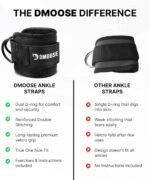 DMoose® Ankle Straps for Cable Machines - One Size Fit with Premium Padding, Glute Kickback Ankle Strap for Women & Men, Cable Attachments for Gym, Booty Workouts, Leg Extension & Hip Abductors - Image 6