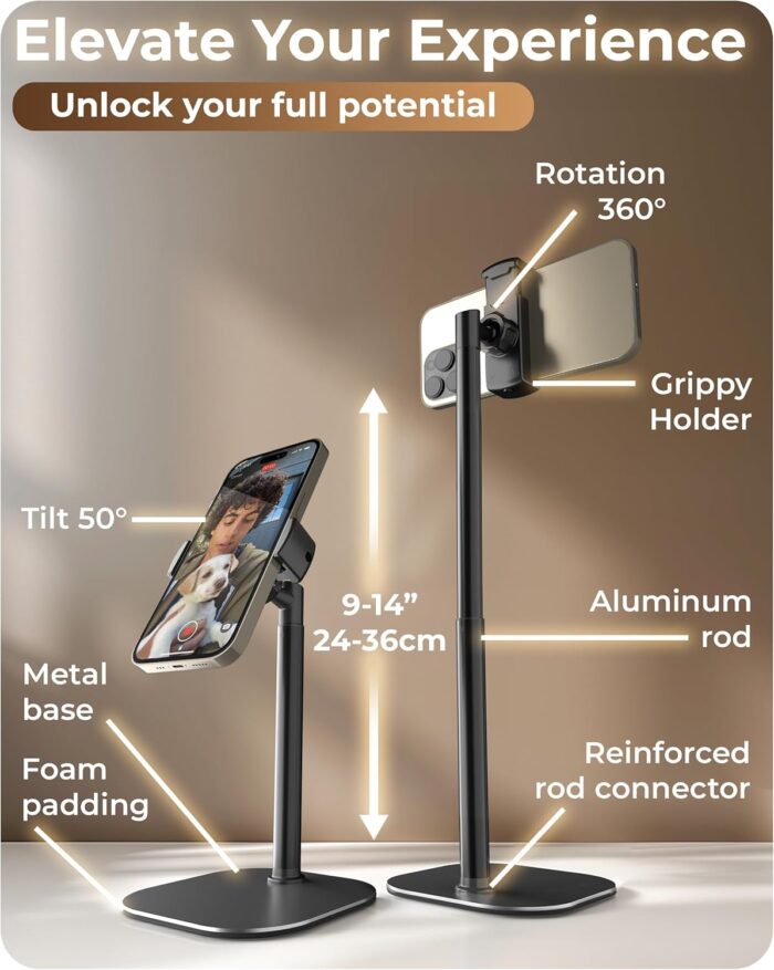 Cooper ChatStand, Height Adjustable Mobile Phone Stand for Desk | Mobile Phone Holder Stand for Office, Desk Phone Stand for Recording, iPhone Stand for Desk Accessories for Women, iPhone Holder - Image 6