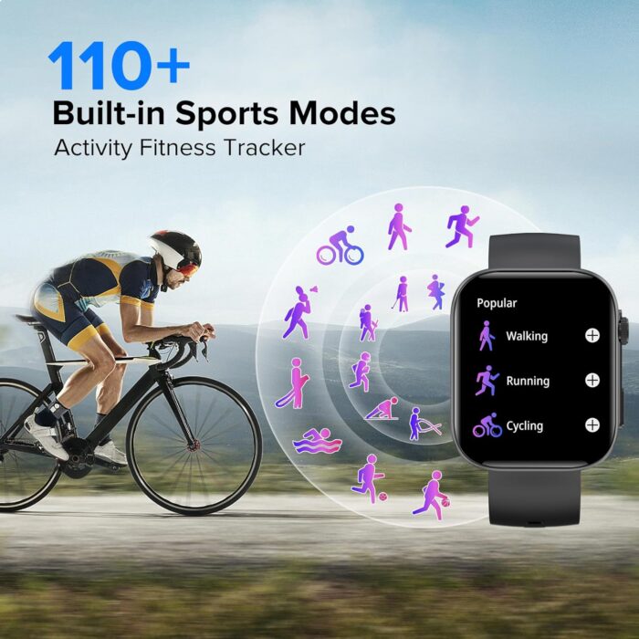 BRIBEJAT Smart Watch for Men Women (Make/Answer Call), HD 2.01'' Smartwatch Waterproof, Fitness Tracker Pedometer SpO2/Heart Rate/Sleep Monitor, Compatible with iPhone Samsung Huawei Android Phone - Image 3