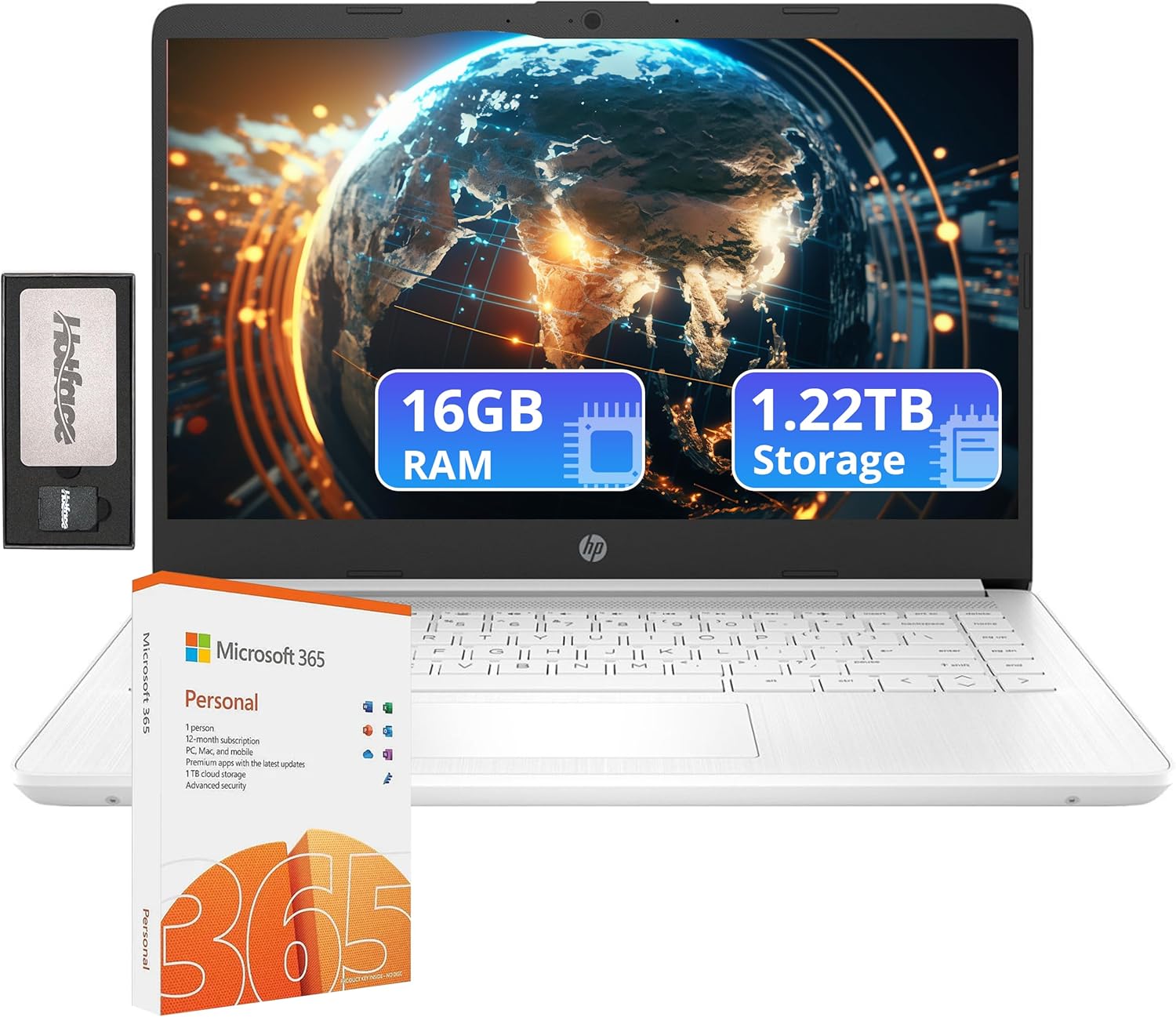 HP Flagship 14″ HD Laptop with 1 Year Office 365 | 16GB RAM | 1.22TB Storage(64GB EMMC & 160GB Docking Station Set & 1TB Cloud Storage) | Intel 4-Core Processor | Webcam | Win 11s | White HP Flagship 14″ HD Laptop with 1 Year Office 365 | 16GB RAM | 1.22TB Storage(64GB EMMC & 160GB Docking Station Set & 1TB Cloud Storage) | Intel 4-Core Processor | Webcam | Win 11s | White