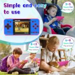 Handheld Game for Kids ，Built-in 220 32-bit Video Games, 3.0” IPS Screen, Rechargeable Portable Game , Travel Mini Arcade Electronic Toys Gift for Boys and Girls (Pink+Blue) - Image 5