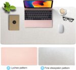 Sky-Touch Desk Pad Leather Computer Mouse Pad Office Desk Mat Extended Gaming Mouse Pad, Non-Slip Waterproof Dual-Side Use Desk Mat Protector 80 x 40cm, (Pink/White) - Image 6