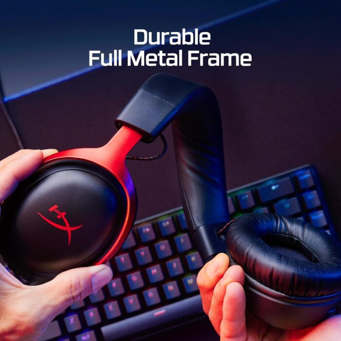HyperX Cloud III – Wired Gaming Headset, PC, PS5, Xbox Series X|S, Angled 53mm Drivers, DTS, Memory Foam, Durable Frame, Ultra-Clear 10mm Mic, USB-C, USB-A, 3.5mm – Pink - Image 5