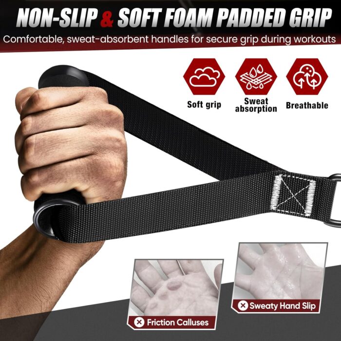 Resistance Bands, Exercise Bands for Working Out, Workout Bands Men, Fitness Bands Set with Handles, Door Anchor, Home Gym Equipment for Musle Training, Physical Therapy, Strength Training, Shape Body - Image 4