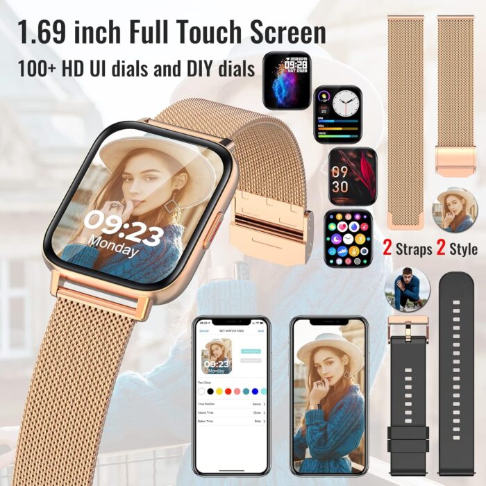 Nemheng Smart Watch for Women Men (Call Receive/Dial) Fitness Tracker Waterproof Smartwatch - Image 3