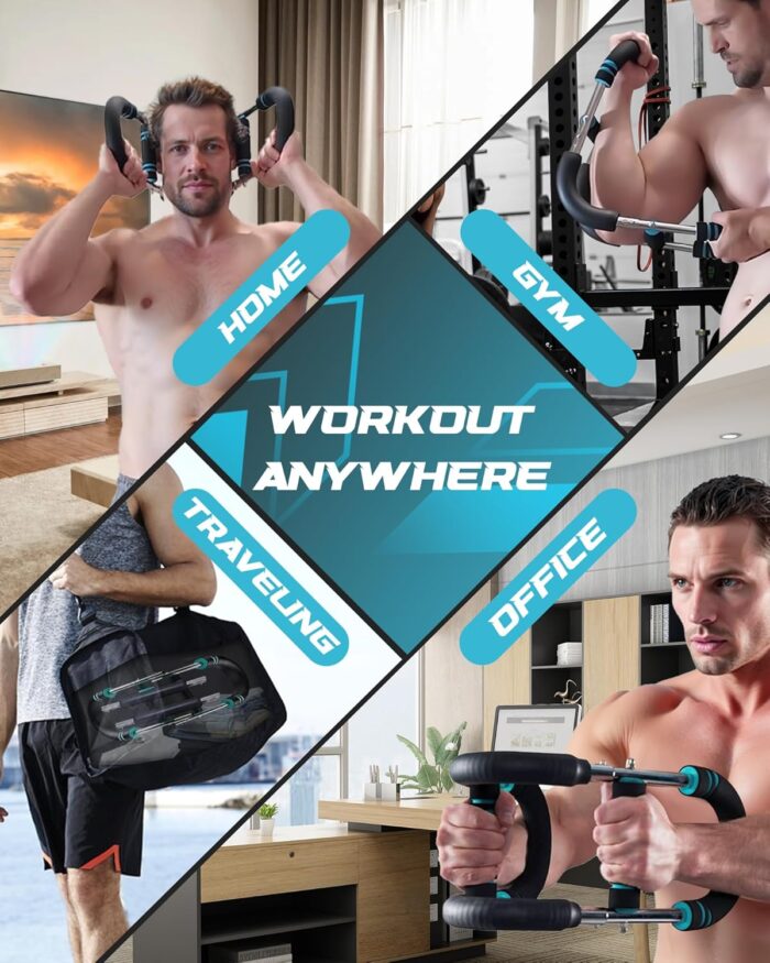 2025 Pro Twister Arm Trainer, 40-100lb Adjustable Power Twister Bar, Chest Shoulder Arm Workout Equipment, Portable Detachable Upper Body Fitness Machine for Home & Gym - Image 7