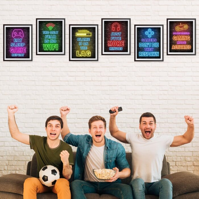 Simimi art Colorful video Game Print Video Game Themed Print Room Wall Decoration, Gamer Wall , 6PCS Controller, Gamer,Teen boy bedroom,Game Room,Kids Room,Unfamed set of 6(8"X10 - Image 5