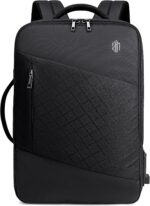 ah arctic hunter 3 in 1 Expandable Backpack 18 inch Water Resistant Travel Business Laptop Bag for Unisex with Built in USB and Headphone port, B00345 (Black PU), 30 x 15 x 41 cm (B00345-AH_BLKPU) - Image 3