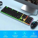 SKY-TOUCH G21 Computer Gaming Keyboard and Mouse Combo :Keyboard with Flexible Polychromatic LED Lights Mechanical Feel Wired USB Working Keyboard Mouse Set for Windows Computer(Black) - Image 2