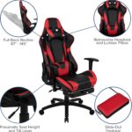 Flash Furniture X30 Gaming Chair Racing Office Ergonomic Computer Chair with Fully Reclining Back and Slide-Out Footrest in Red LeatherSoft - Image 5