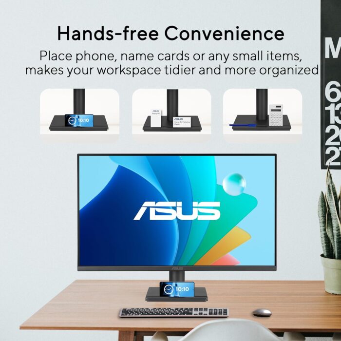 ASUS VA279HG Eye Care Gaming Monitor: 27-inch, IPS, Full HD, 99% sRGB, Frameless, 120Hz, Adaptive-Sync, 1ms MPRT, HDMI, VGA, Low Blue Light, Flicker Free, Wall Mountable - Black - Image 3