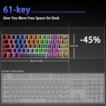 infino Wireless Bluetooth Tri-Mode (2.4G/Bluetooth/USB-C) Mechanical Keyboard, Multi-Platform Support (Windows/Mac/Linux/Tablet), Rechargeable 61-Key RGB Backlit Brown Switch Gaming Keyboard - Image 4