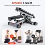 Sunny Health & Fitness Mini Steppers for Exercise at Home, Stair Step Workout Machine with Resistance Bands, Full Body Cardio Equipment - Image 4