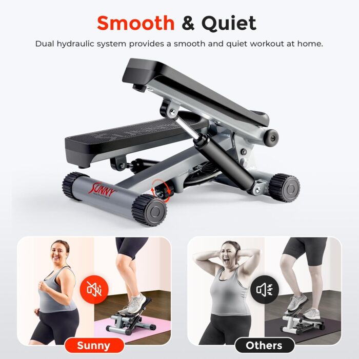 Sunny Health & Fitness Mini Steppers for Exercise at Home, Stair Step Workout Machine with Resistance Bands, Full Body Cardio Equipment - Image 4
