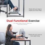 Sunny Health & Fitness Dual Function Under-Desk Bike Trainer at Home, Mini Exercise Machine for Senior Training, Arm/Leg Cardio Cycle Workout - Image 2