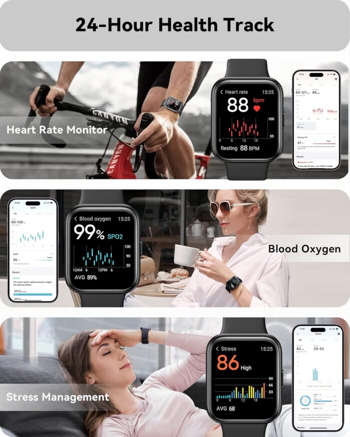 ENOMIR Smart Watch for Men Women(Answer/Make Call), Alexa Built-in,Fitness with Heart Rate SpO2 Sleep Monitor 100 Sports 5ATM Waterproof Activity Trackers and Smartwatches iOS&Android Phones - Image 4