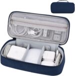 Portable Cable Electronic Accessories Storage Bag,Travel Gadgets Storage Case Cable Organizer Pouch Compatible for Charger USB Cables SD Memory Cards Earphone Flash Hard Drive Phone Power Bank