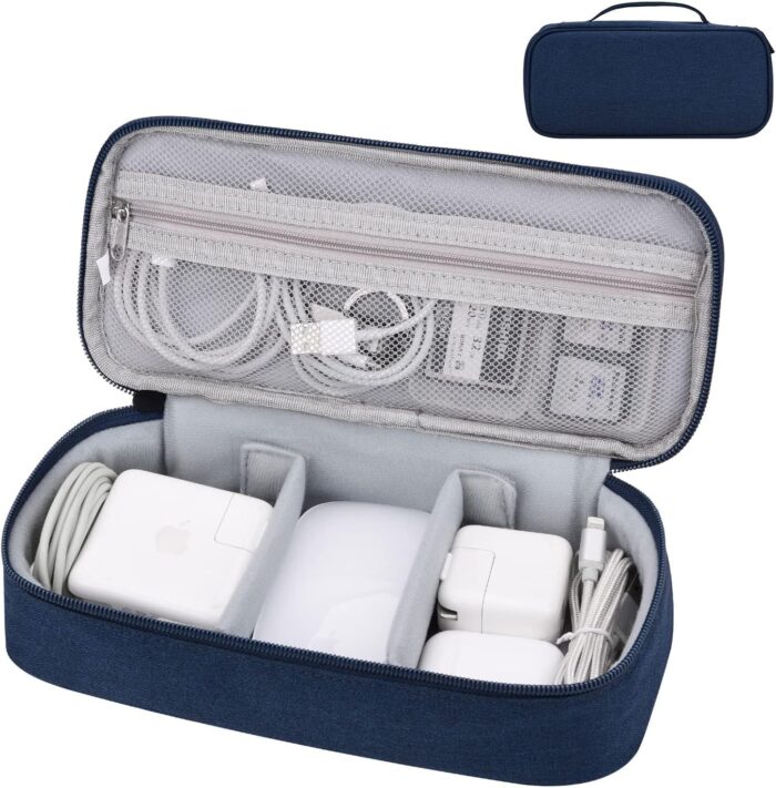 Portable Cable Electronic Accessories Storage Bag,Travel Gadgets Storage Case Cable Organizer Pouch Compatible for Charger USB Cables SD Memory Cards Earphone Flash Hard Drive Phone Power Bank