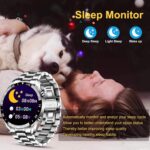 LIGE Mens Smart Watch Make/Answer Call,1.28'' Full Touch Screen Fitness Tracker with Heart Rate Sleep Monitor,IP67 Waterproof Sports Stainless Steel Smartwatch with Speaker for iOS Android, Bluetooth - Image 3