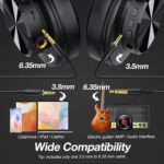 OneOdio A70 Bluetooth Over Ear Headphones, Wireless Headphones w/ 72H Playtime, Hi-Res, 3.5mm/6.35mm Wired Audio Jack for Studio Monitor & Mixing DJ Guitar AMP, Computer Laptop PC Tablet - Red - Image 5