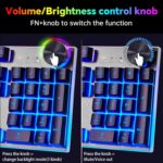 Wireless Gaming Keyboard with knob and Mouse Combo USB Dongle 2.4G Rechargeable 3000mAH Battery RGB Backlit Stainless Panel 4200DPI Side Button Mice for PC Laptop compatible with Windows 8/9/10 MacOS - Image 3