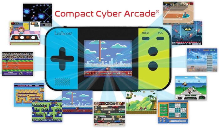 Lexibook - Compact Cyber Arcade Portable Console, 250, Child and Teen Video Games, LCD Display, Battery, Black/Blue/Green, JL2377 - Image 4