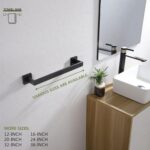 KOKOSIRI 16-Inch Single Towel Bar, Bathroom Kitchen Towel Holder, Wall Mounted SUS304 Stainless Steel Towel Rack, Matte Black, B4003BK-L16 - Image 3