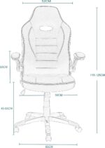Multi Home Furniture Black PU Leather Office Chair – Ergonomic Chair with Flip-Up Armrests, Adjustable Height & Lumbar Support, Gaming Chair, Swivel Desk Chair, Computer Chair for Home Office & Study - Image 2