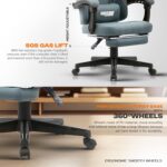 DROGO Premium Ergonomic Gaming Chair, Video Game Chair with Linkage Armrest, Footrest & Adjustable Computer Chair/Home & Office Chair with Fabric Material, Head & Lumbar Pillow with Recline (Grey) - Image 4