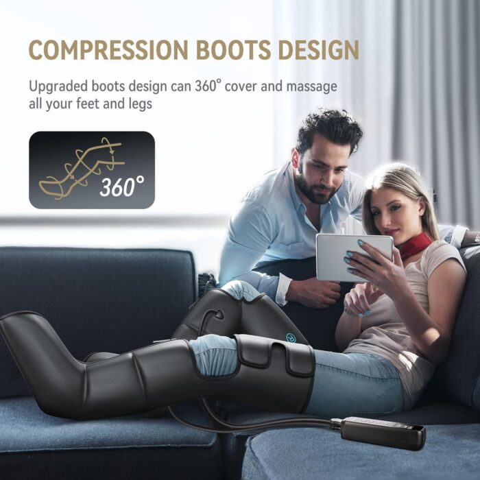 FIT KING Leg Massager with Heat for Circulation Upgraded Full Leg and Foot Compression Boots Massager for Foot Calf and Thigh Massage - Image 3