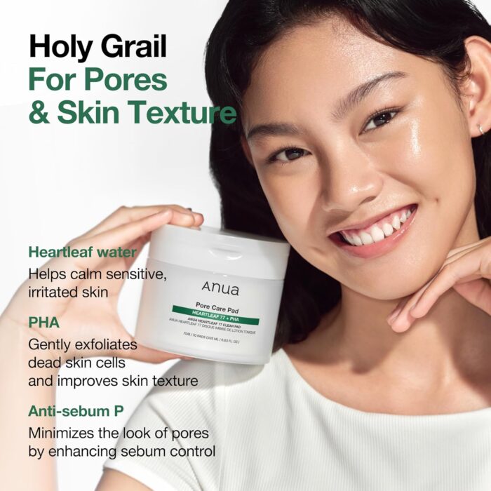 ANUA Heartleaf 77 Toner Pad, Mild Exfoliating Facial Pads for Glass Skin, Hydrating Pore Care for Sensitive Skin, Heartleaf Extract, PHA, Centella, Non comedogenic, Korean Skin Care (70 Pads) - Image 3