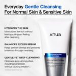 ANUA Hydrating Gentle Foaming Cleanser, Hyaluronic Acid, Glycerin, Zinc, Panthenol, Korean Face Wash for Dry Skin, for Double Cleansing, Korean Skincare (150ml/5.07fl oz.) - Image 6
